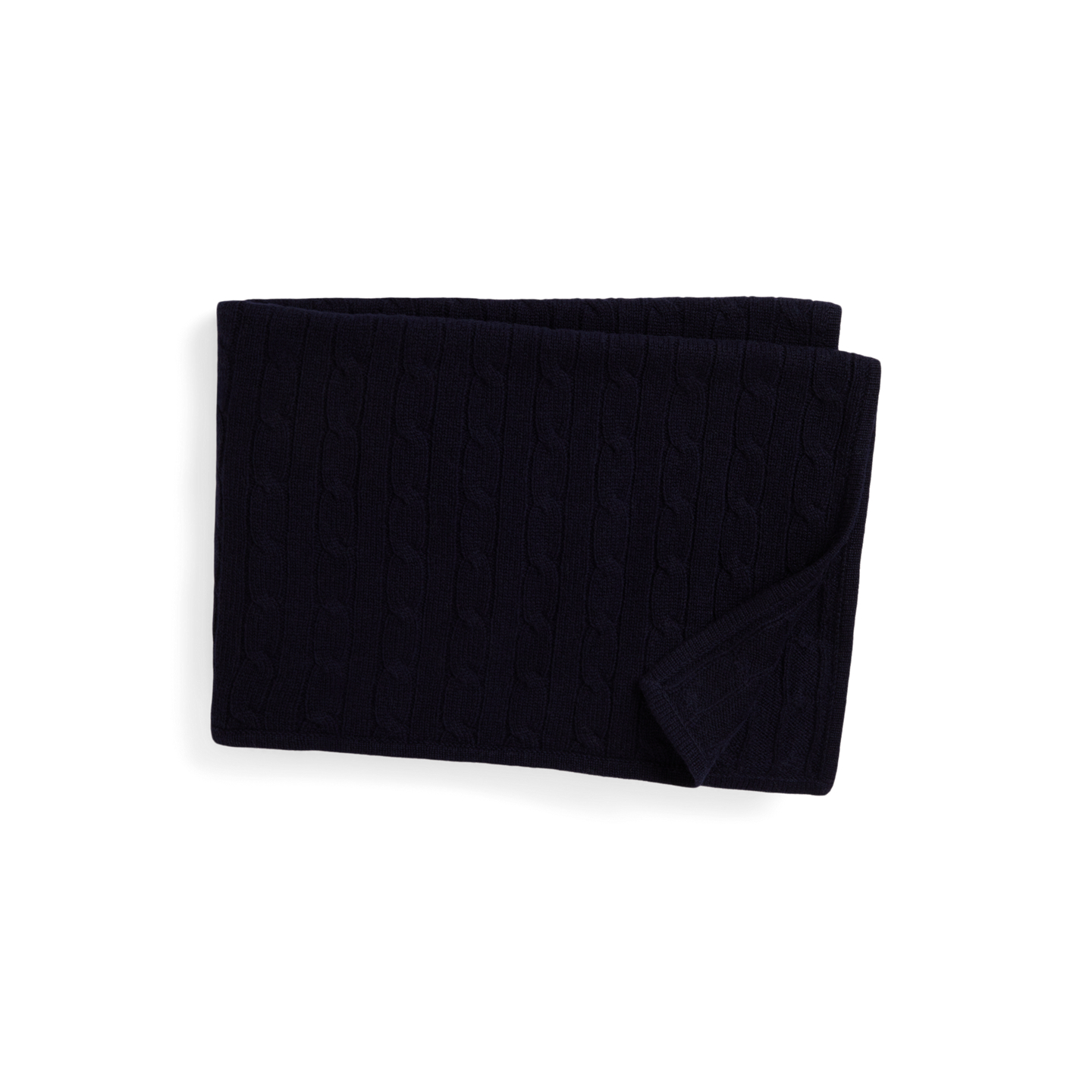 Детский плед Ralph Lauren Cable-Knit Cashmere Blanket, цвет: Тёмно-синий — фото 1