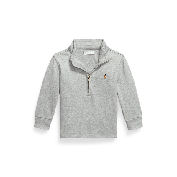 Pull demi-zipp&eacute; en coton interlock