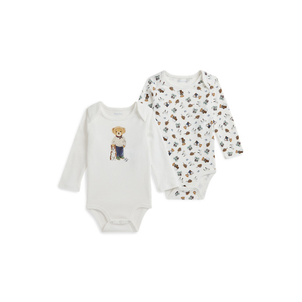 Deux bodies b&eacute;b&eacute; Polo Bear en coton
