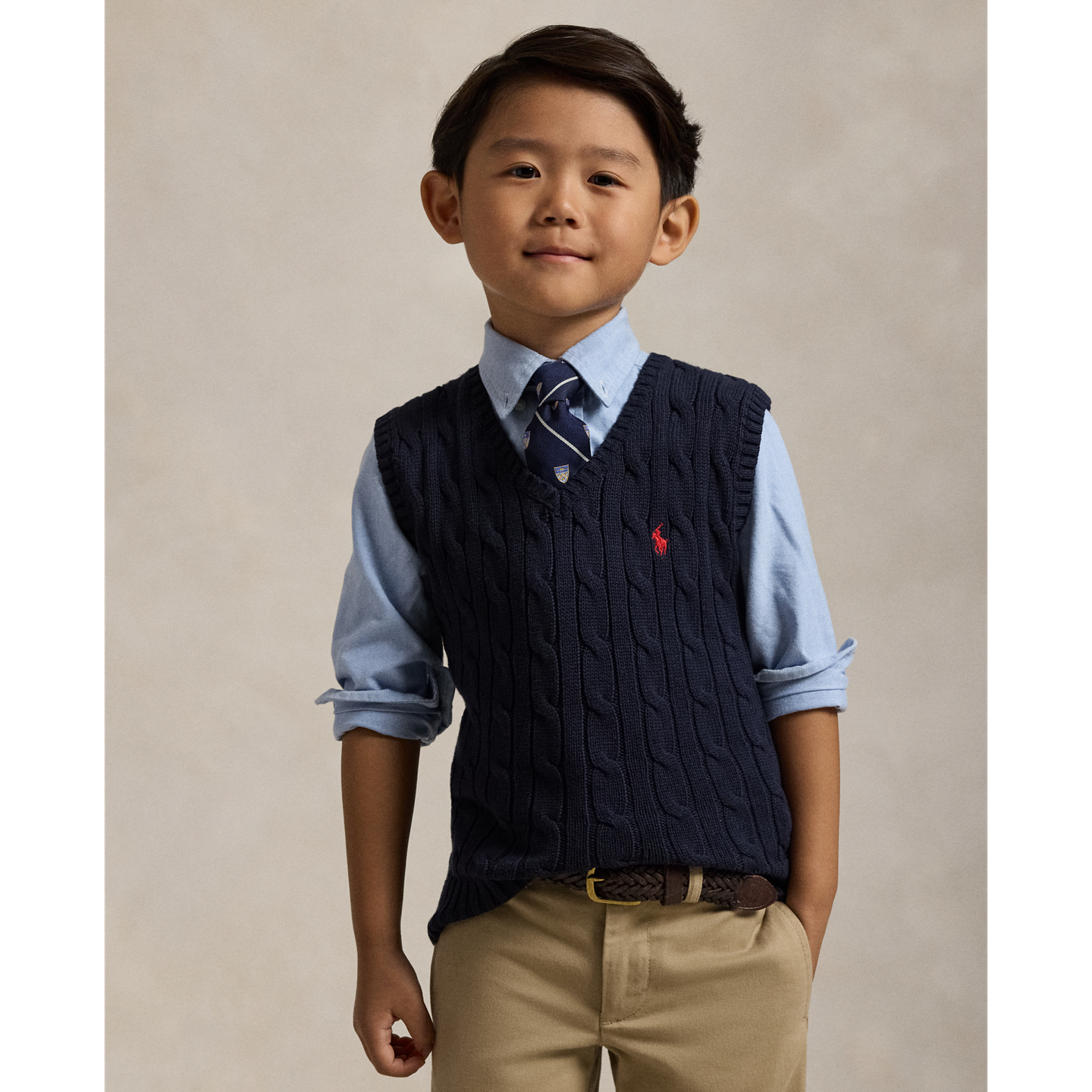 Жилет Ralph Lauren Cable-Knit Cotton Sweater Vest, цвет: Тёмно-синий — фото 4