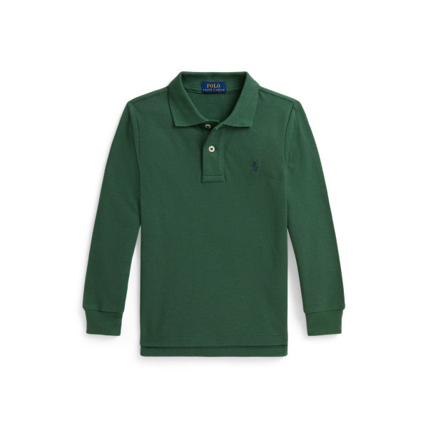 Verano Green Cotton Mesh Long-Sleeve Polo Shirt Boys 1.5-6 Years 1