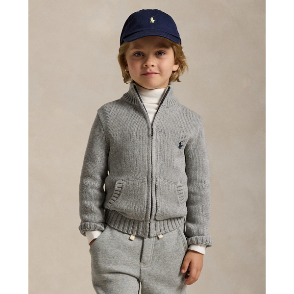 Andover Heather Cotton Full-Zip Sweater Boys 2-7 for winter 1