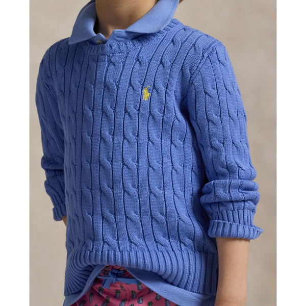 Baumwollpullover mit Zopfmuster Boys 2-7 in Harbor-Island-Blau 5