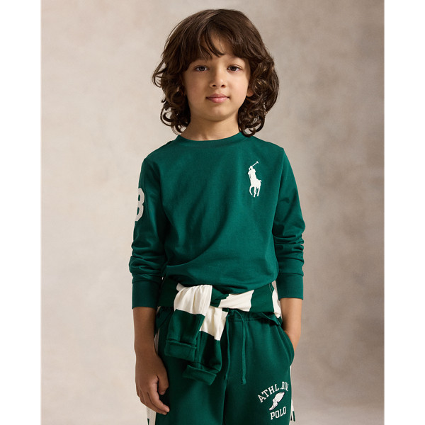 Boys 2-7 Big Pony コットン ロングスリーブ Tシャツ ハンター グリーン 1