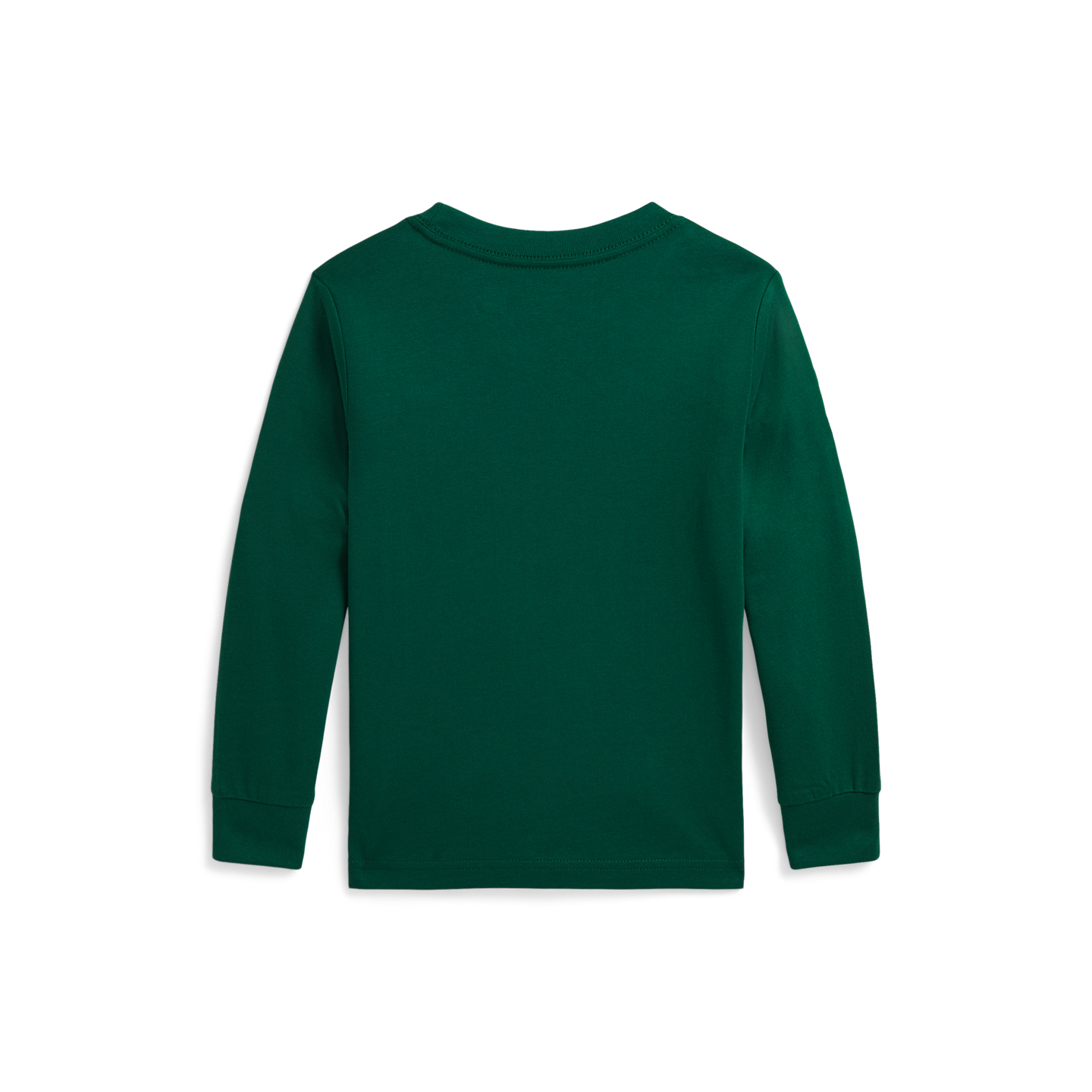 Детская футболка Ralph Lauren Big Pony Cotton Long-Sleeve, цвет: Тёмно-зелёный — фото 1