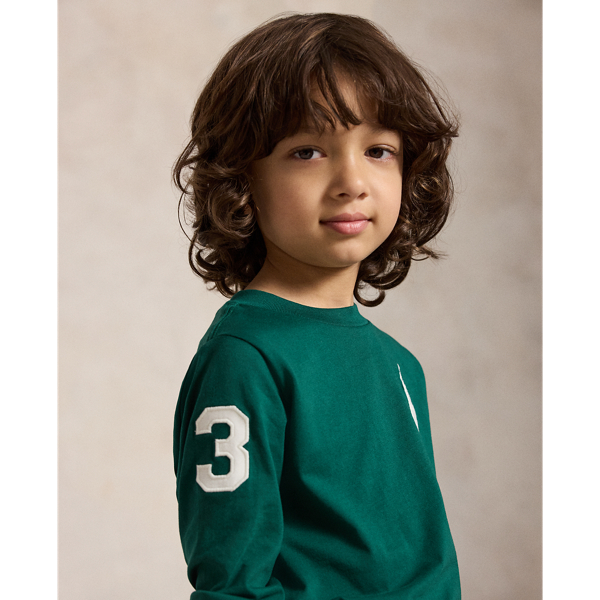 Boys 2-7 Big Pony コットン ロングスリーブ Tシャツ ハンター グリーン 5