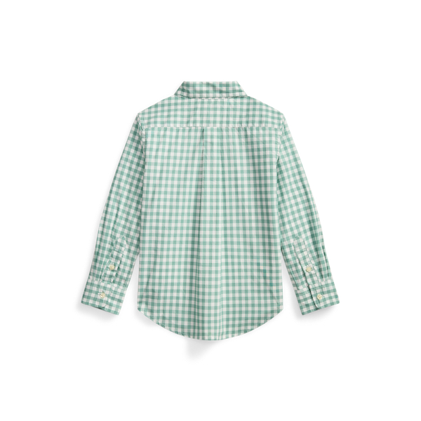 Essex Green/White Gingham Cotton Poplin Shirt Boys 2-7 2