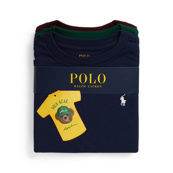 Blue/Green/Red Cotton Jersey Crewneck Tee 3-Pack Boys 2-7 for back to school 1