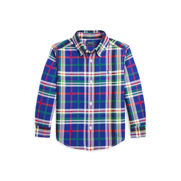 Plaid Cotton Oxford Shirt