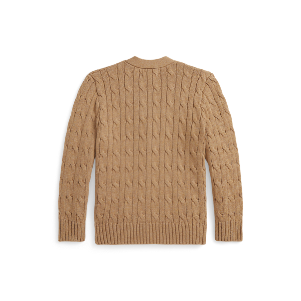 Cable-Knit Cotton V-Neck Cardigan
