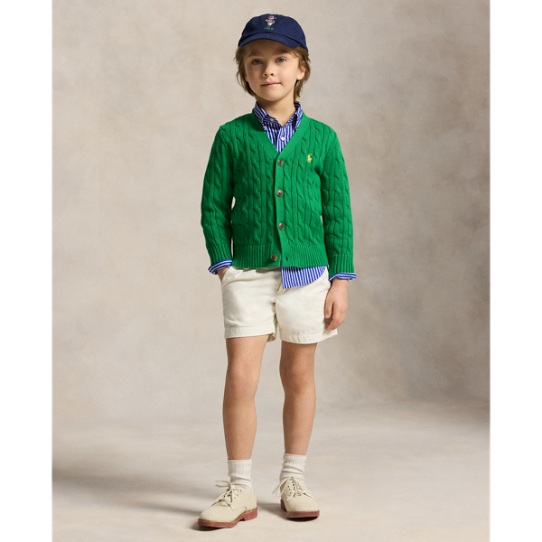 Cruise Green Cable-Knit Cotton V-Neck Cardigan Boys 2-7 4