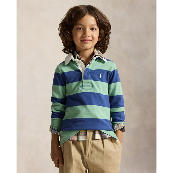 Faded Mint/Old Royal The Iconic Rugby Shirt Boys 2-7/Girls 2-6x 4