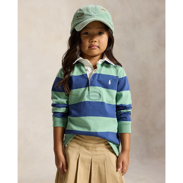 Faded Mint/Old Royal The Iconic Rugby Shirt Boys 2-7/Girls 2-6x 5