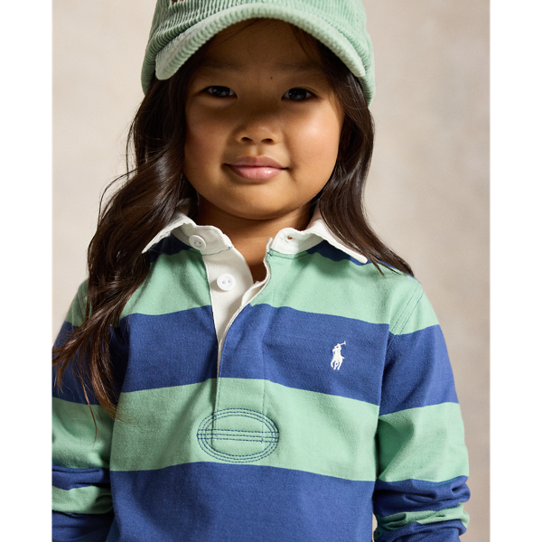 Faded Mint/Old Royal The Iconic Rugby Shirt Boys 2-7/Girls 2-6x 7