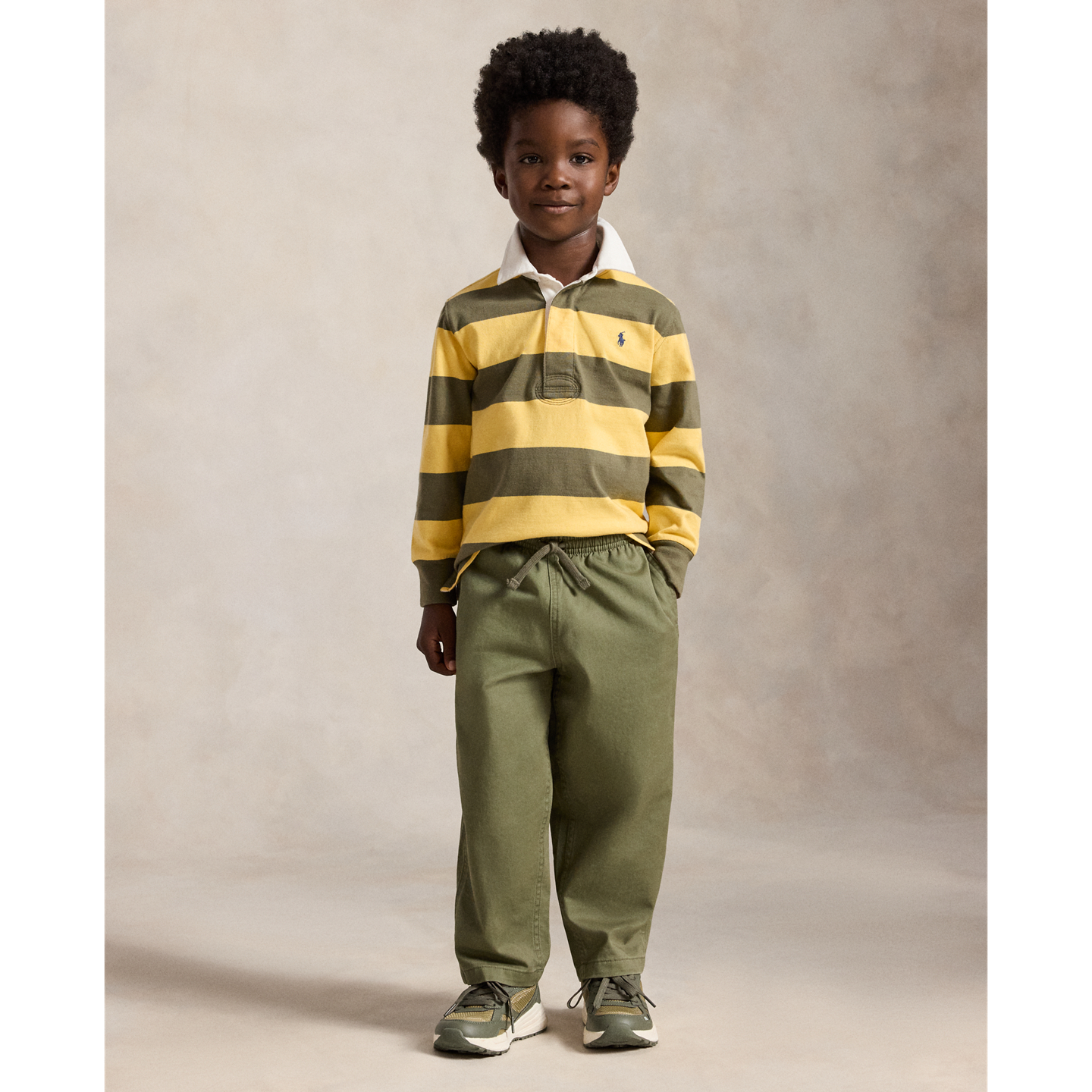 Рубашка Ralph Lauren The Iconic Rugby Shirt, цвет: Пляжный жёлтый / Оливковый — фото 4