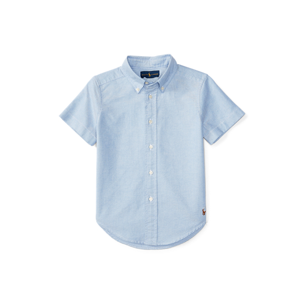 Blue Cotton Oxford Uniform Shirt Boys 2-7 1