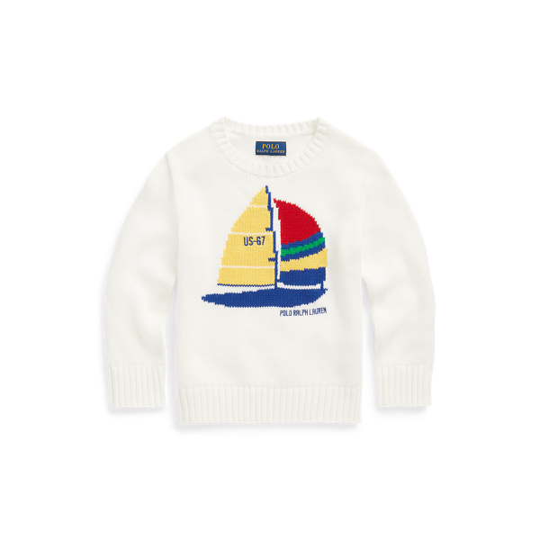 Sailboat Cotton Crewneck Jumper