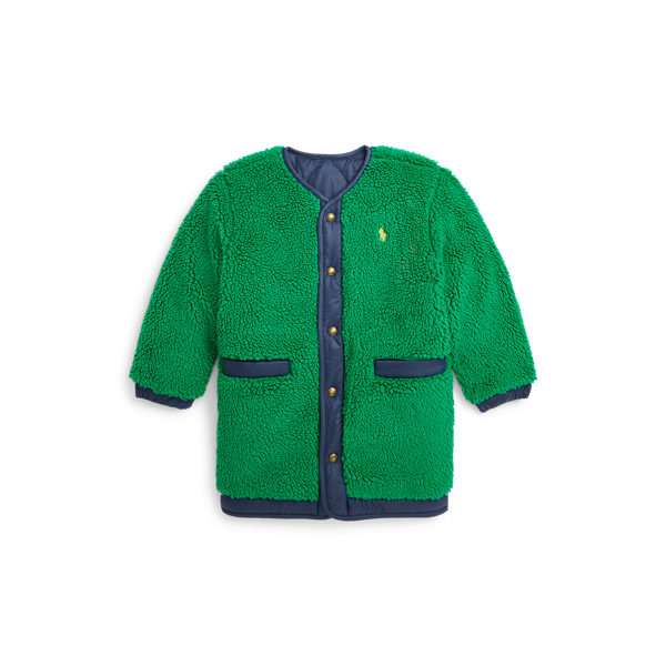 Newport Navy/Green Reversible Ripstop & Fleece Down Jacket Boys 2-7 7