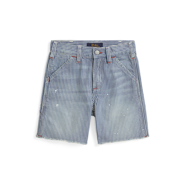 Indigo Striped Denim Carpenter Short Boys 1.5-6 Years 1