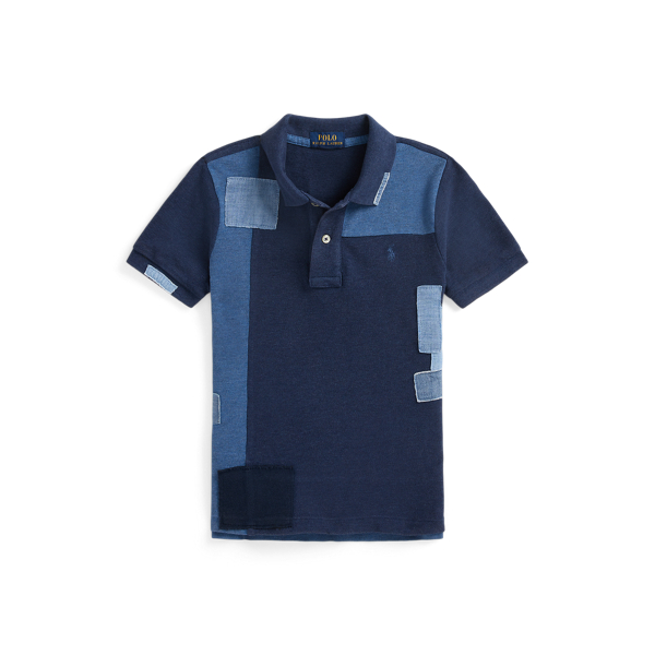 Patchwork Cotton Mesh Polo Shirt