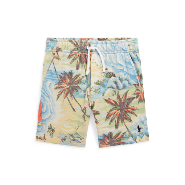 Short in spugna spa con stampa tropicale