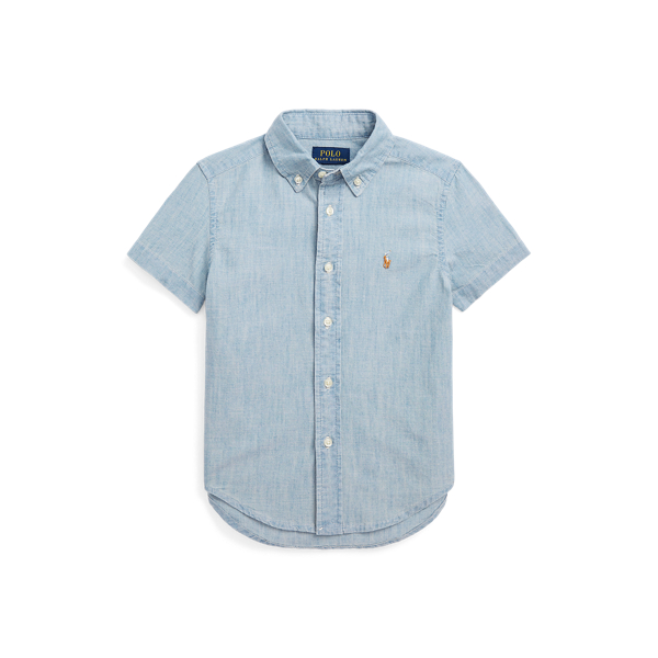 Cotton Chambray Short-Sleeve Shirt