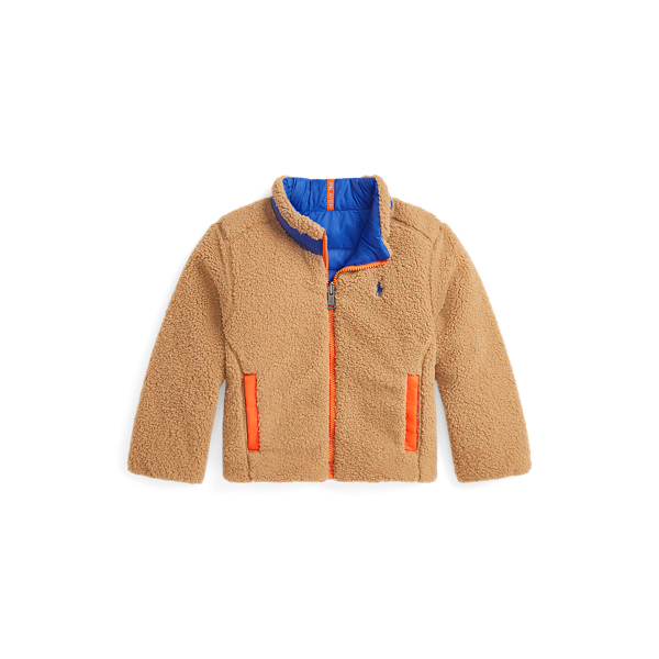 Dark Beige/Blue P-Layer 2 Reversible Mockneck Jacket Boys 2-7/Girls 2-6x 1