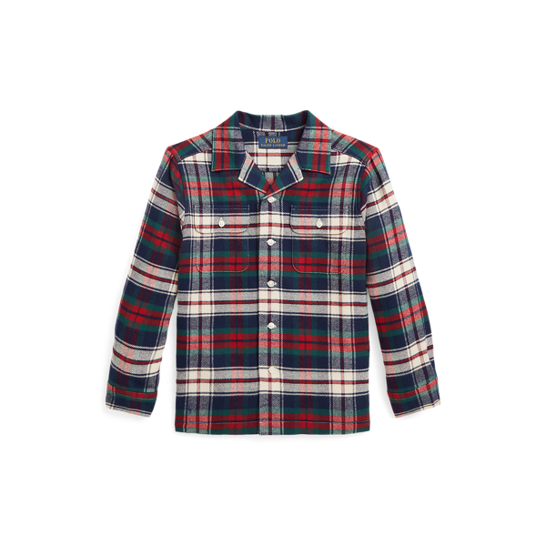 Plaid Cotton Twill Camp Shirt Boys 1.5-6 Years 1