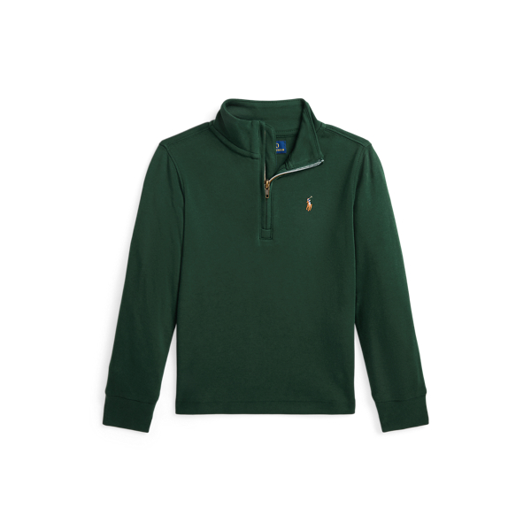 Cotton Interlock Quarter-Zip Pullover