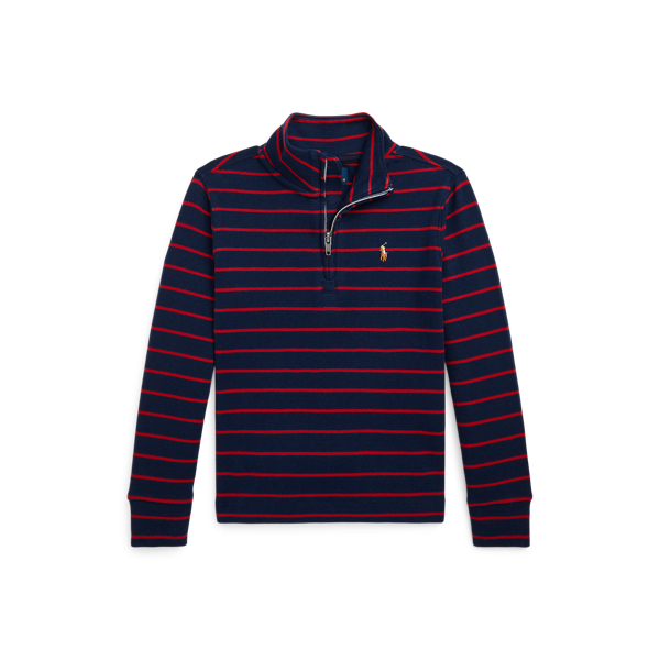 Striped Cotton Quarter-Zip Pullover