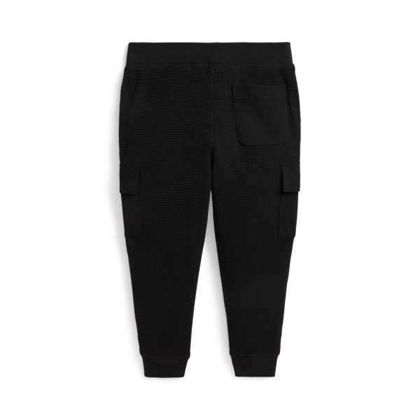 Polo Black Waffle-Knit Cotton Cargo Jogger Pant Boys 2-7 2