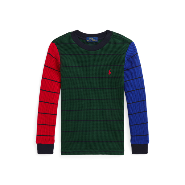 College Green Multi Waffle-Knit Cotton Long-Sleeve Tee Boys 2-7 1