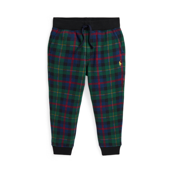 Malcolm Red Tartan Plaid Fleece Jogger Pant Boys 2-7 1