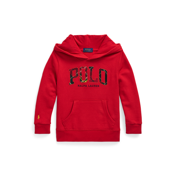 RL2000 Red Plaid-Logo Fleece Hoodie Boys 2-7 1