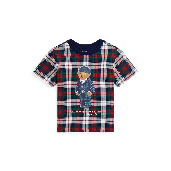 Ski Tartan Polo Bear Plaid Cotton Jersey Tee Boys 2-7 1