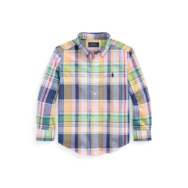 Camicia scozzese in popeline di cotone Boys 1.5-6 Years in 1