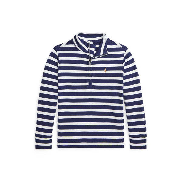 Striped Cotton Interlock Pullover