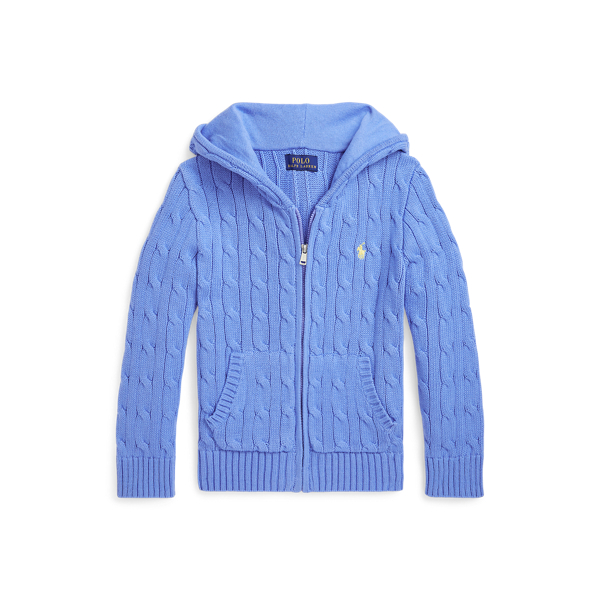 Pull torsad&eacute; et zipp&eacute; &agrave; capuche en coton
