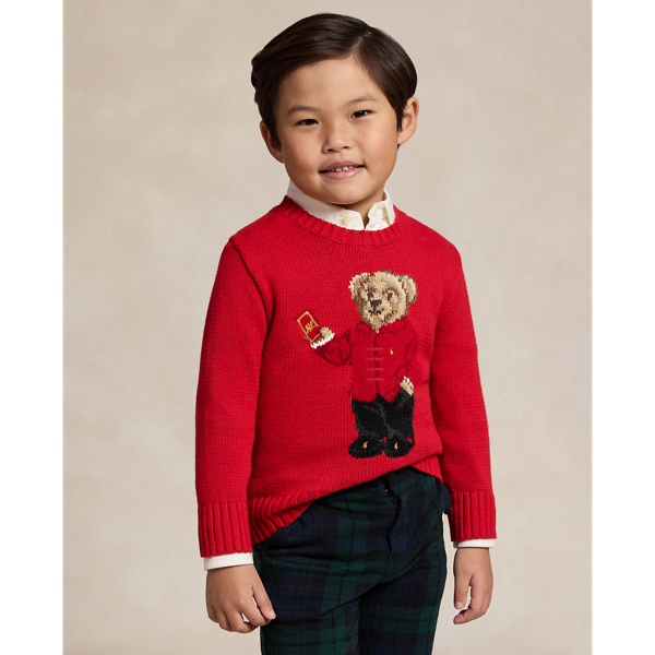 RL 2000 Red Lunar New Year Polo Bear Sweater Boys 2-7 1