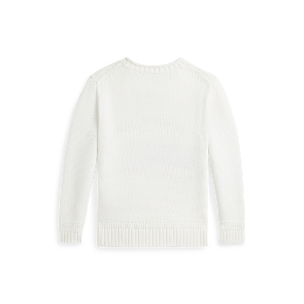 Deckwash White Intarsia Scooter Cotton Jumper Boys 2-7 2