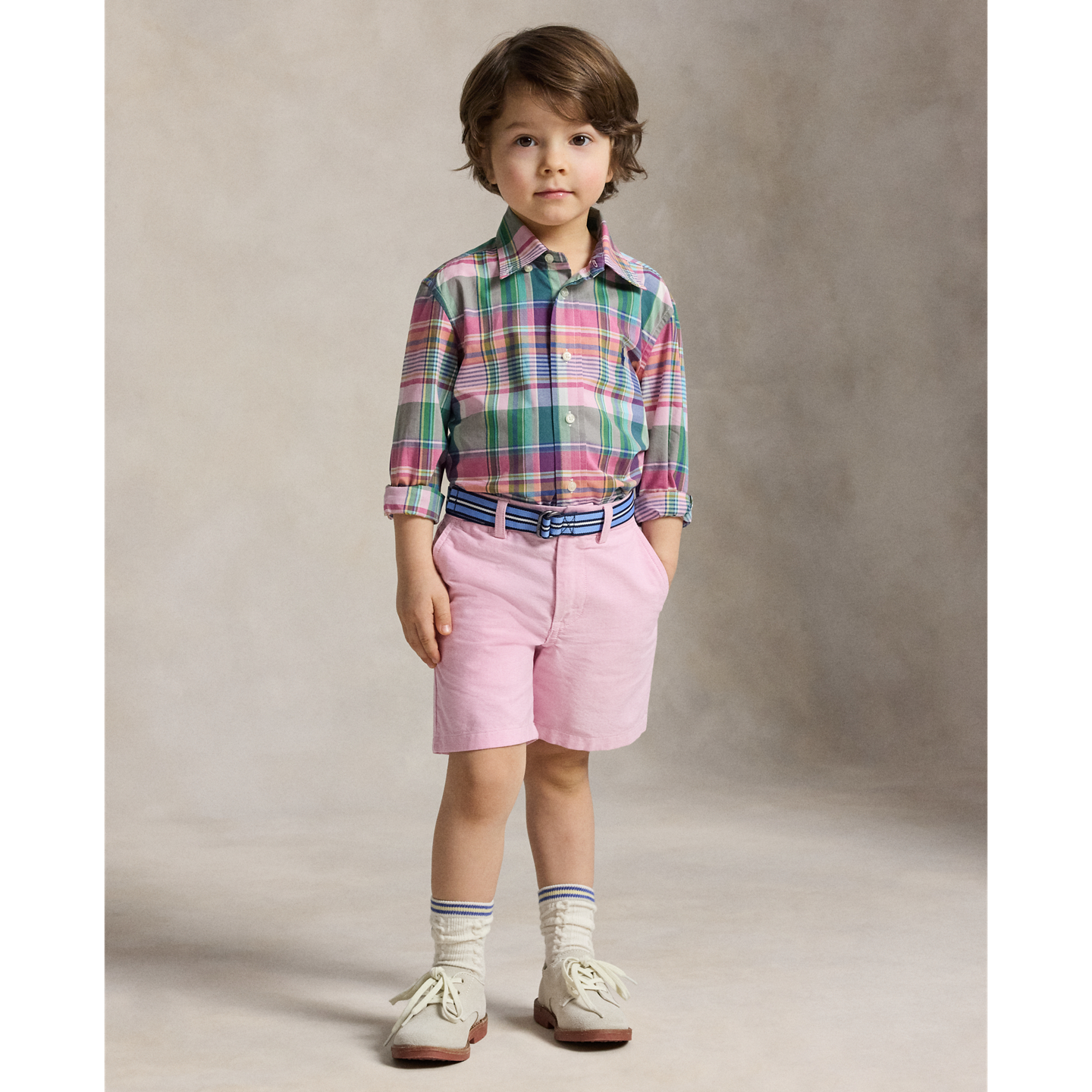 Шорты Ralph Lauren Belted Cotton Oxford Short, цвет: Розовый — фото 4