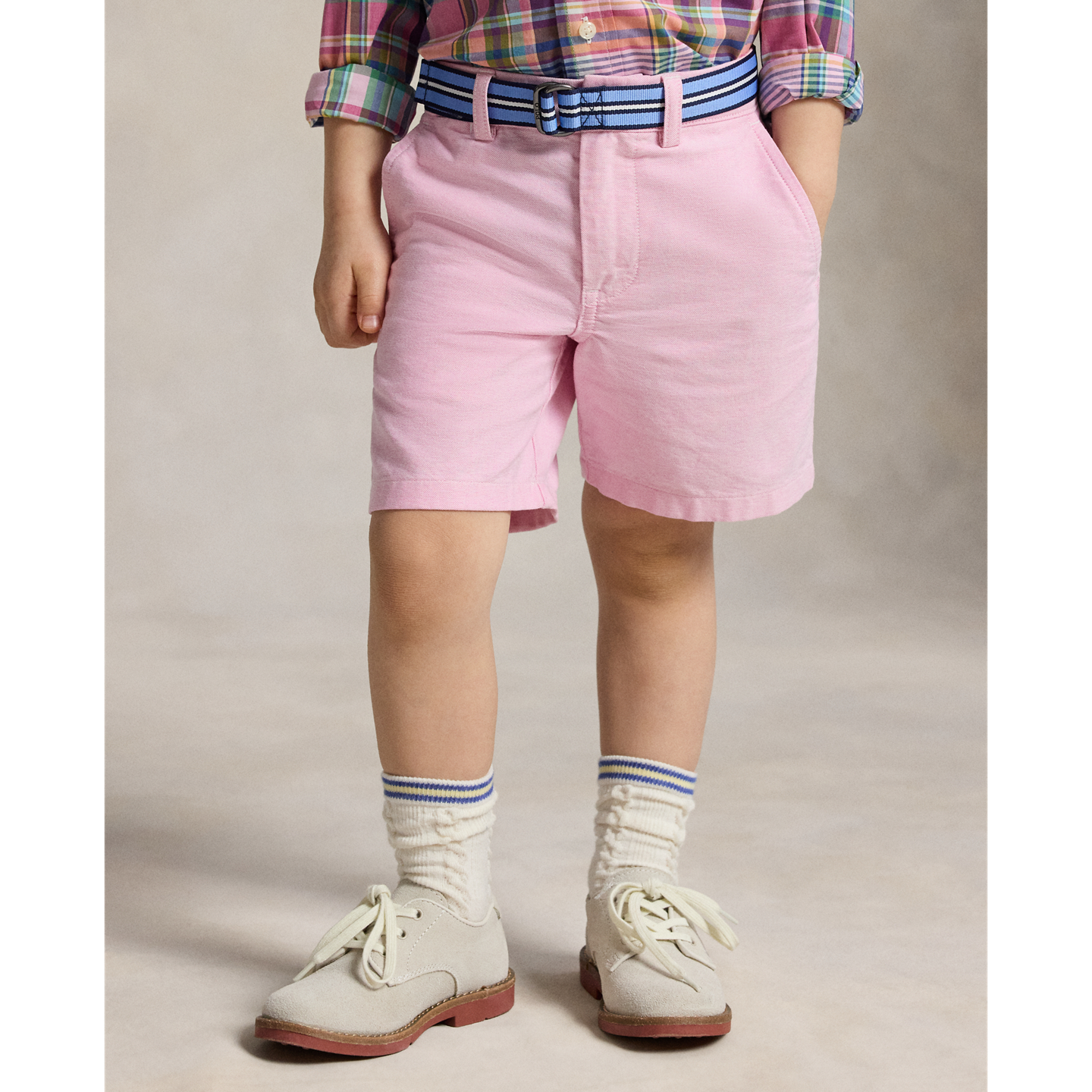 Шорты Ralph Lauren Belted Cotton Oxford Short, цвет: Розовый — фото 2