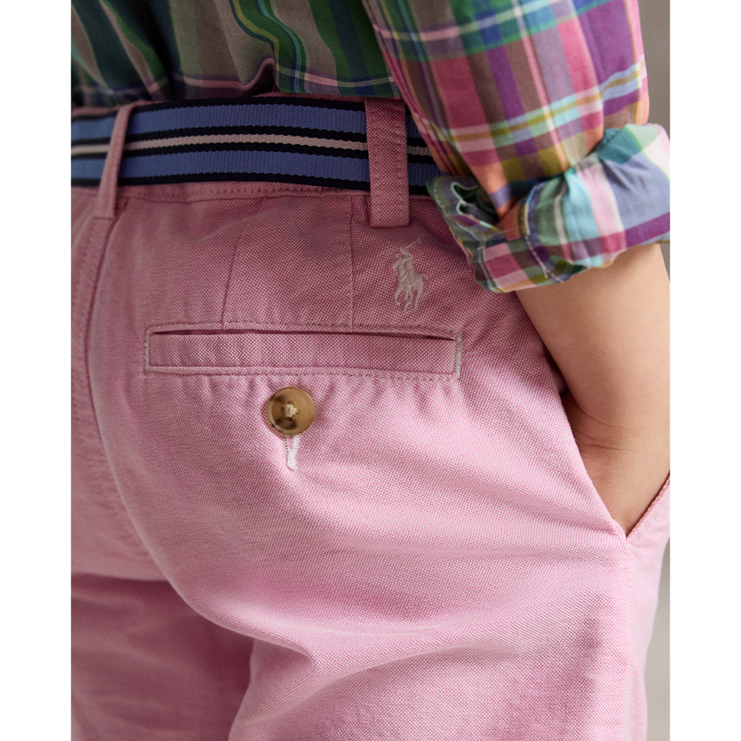 Шорты Ralph Lauren Belted Cotton Oxford Short, цвет: Розовый — фото 3