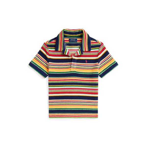 Striped Cotton Terry Polo Shirt
