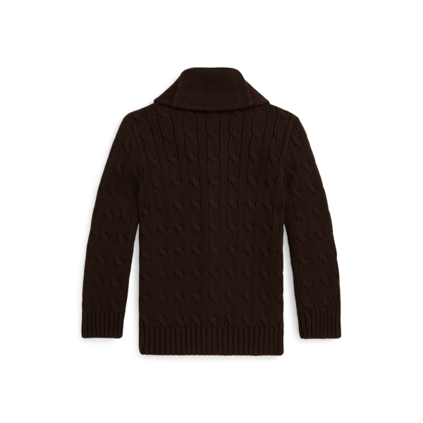 Baumwollstrickjacke mit Zopfmuster