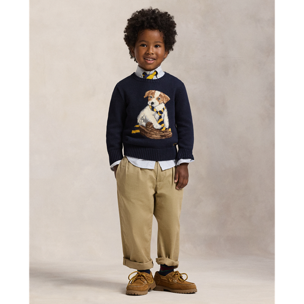Navy Dog-Intarsia Cotton Jumper Boys 1.5-6 Years 4