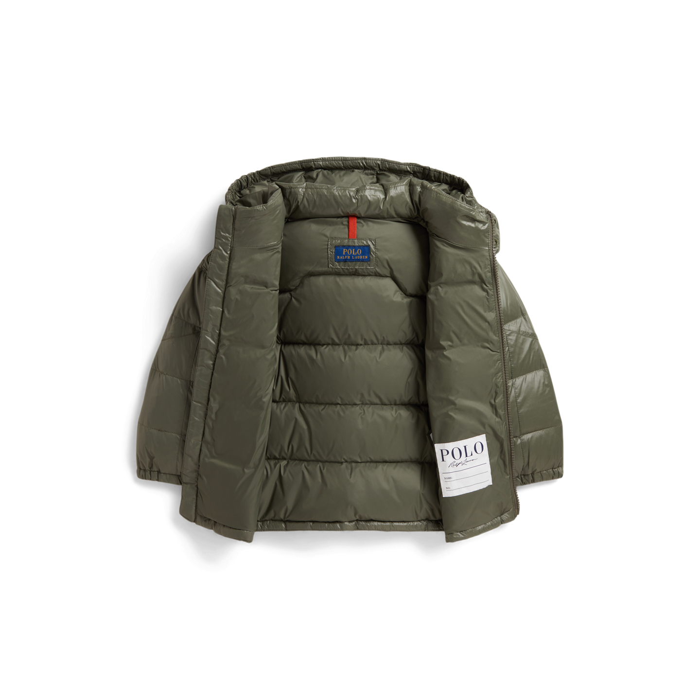 Детская куртка Ralph Lauren The Gorham Glossed Down, цвет: Оливковый — фото 5