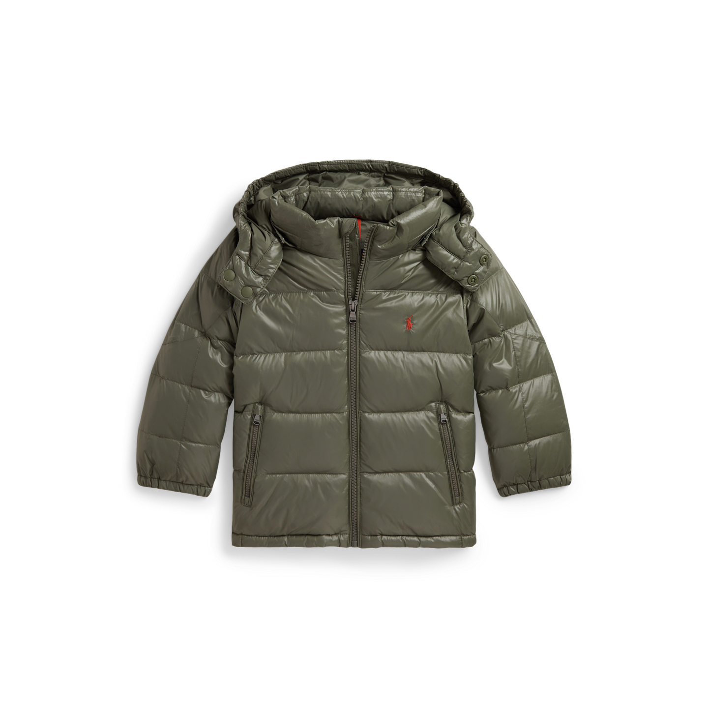 Детская куртка Ralph Lauren The Gorham Glossed Down, цвет: Оливковый — фото 6