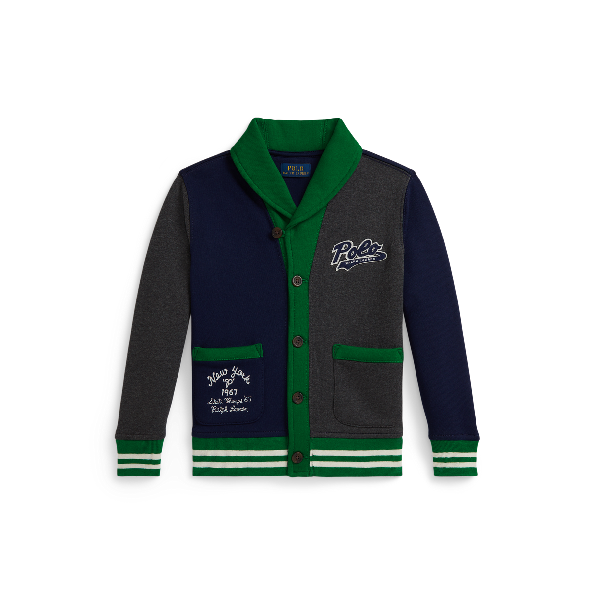 送料関税無料【POLO RALPH LAUREN】LOGO COLORBLOCKEDスウェット Logo Color-Blocked Fleece Cardigan