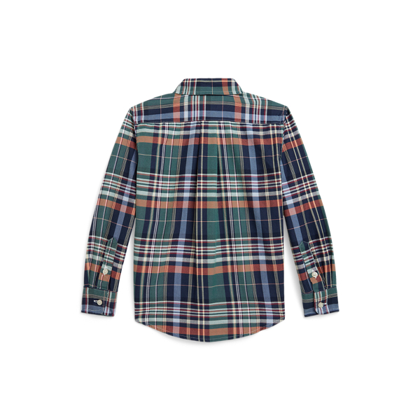 【DEARMINE】Lauren Cotton Check Shirt Plaid Cotton Oxford Shirt